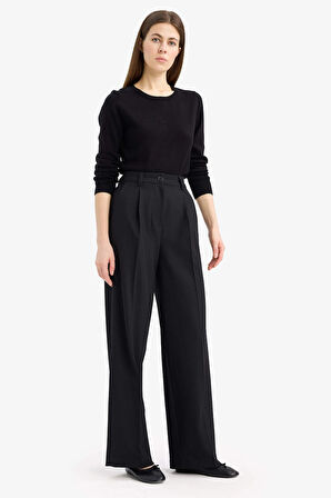 Defacto F7091 Siyah Regular Fit Bisiklet Yaka Triko Kazak