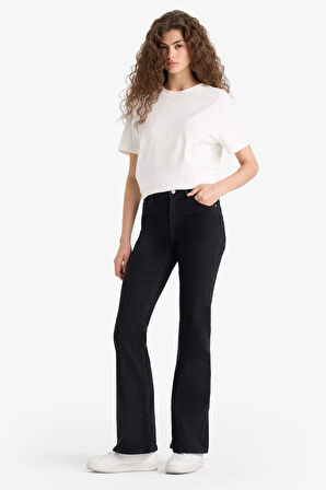 Mia Flare Fit Normal Bel İspanyol Paça Uzun Jean Pantolon