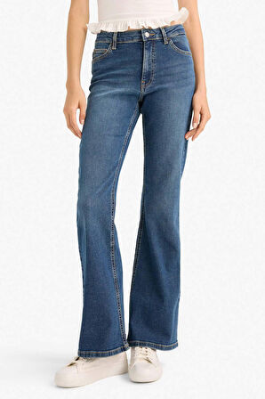 Mia Flare Fit Normal Bel İspanyol Paça Uzun Jean Pantolon