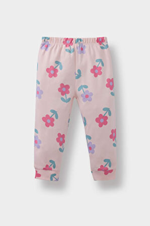 Kız Bebek Pijama Takımı Çiçek Desenli Uzun Kollu Üst Uzun Alt