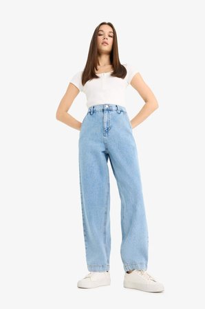 DeFacto %100 Pamuk Carrot Fıt Beli Lastikli Jean Pantolon E1686AX25SMNM85