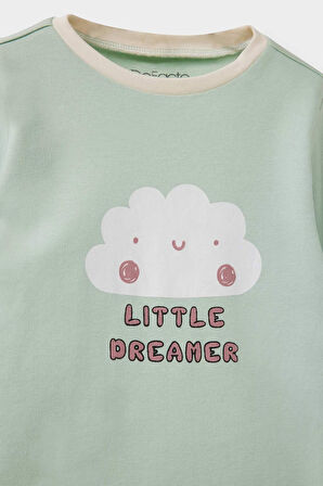 Kız Bebek 4'lü Pijama Takımı Baskılı Uzun Kollu Üst Uzun Alt