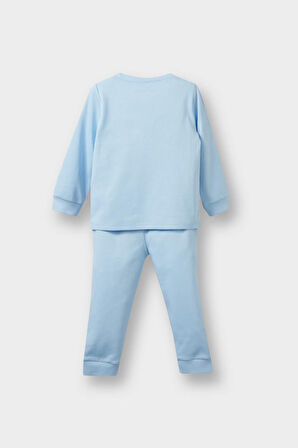 Erkek Bebek Pijama Takımı Baskılı Uzun Kollu Üst Uzun Alt