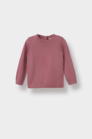 Kız Bebek Regular Fit Bisiklet Yaka Kazak