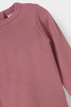 Kız Bebek Regular Fit Bisiklet Yaka Kazak