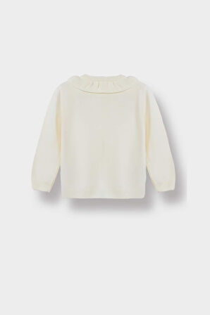 Kız Bebek Fırfırlı Yaka Hırka