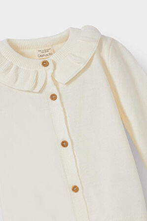 Kız Bebek Fırfırlı Yaka Hırka