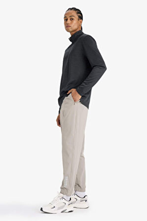 DeFactoFit Slim Fit Dar Kesim Fermuar Cepli Dokuma Sporcu Jogger