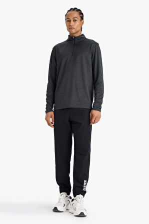 DeFactoFit Slim Fit Dar Kesim Fermuar Cepli Dokuma Sporcu Jogger