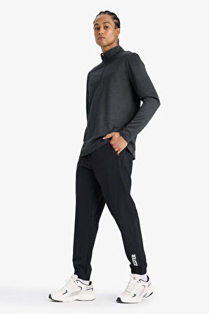 DeFactoFit Slim Fit Dar Kesim Fermuar Cepli Dokuma Sporcu Jogger