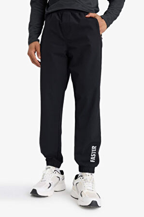 DeFactoFit Slim Fit Dar Kesim Fermuar Cepli Dokuma Sporcu Jogger