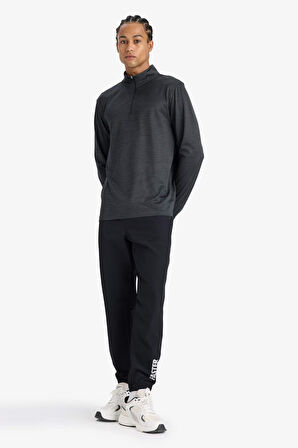 DeFactoFit Slim Fit Dar Kesim Fermuar Cepli Dokuma Sporcu Jogger