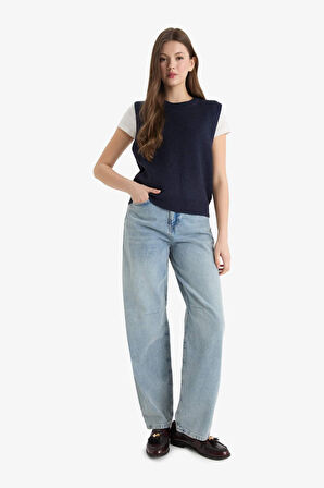 Oversize Geniş Kalıp Bisiklet Yaka Süveter