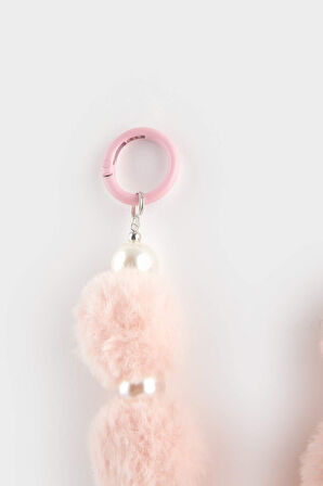 Kadın Pembe Peluş Charm Anahtarlık
