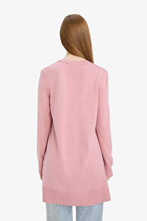 DeFacto Regular Fit Bisiklet Yaka Yırtmaçlı Basic Düz Uzun Kollu Tunik H3431AZ25WNBR96
