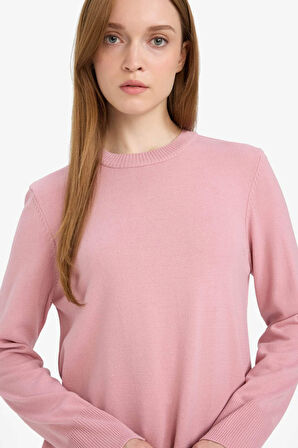 DeFacto Regular Fit Bisiklet Yaka Yırtmaçlı Basic Düz Uzun Kollu Tunik H3431AZ25WNBR96