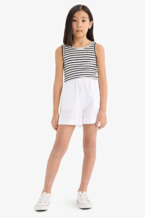 DeFacto Kız Çocuk Beli Lastikli Pamuklu Şort D7617A825HSWT34