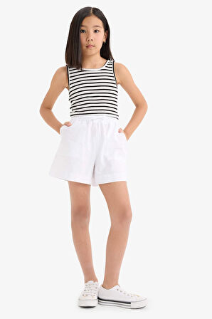 DeFacto Kız Çocuk Beli Lastikli Pamuklu Şort D7617A825HSWT34