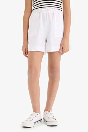 DeFacto Kız Çocuk Beli Lastikli Pamuklu Şort D7617A825HSWT34