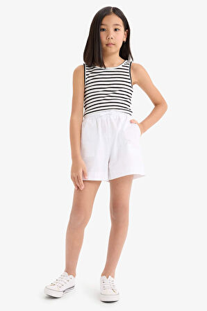 DeFacto Kız Çocuk Beli Lastikli Pamuklu Şort D7617A825HSWT34