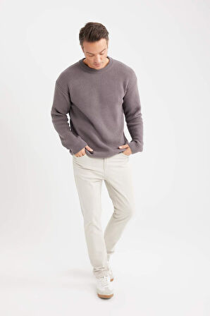 Oversize Geniş Kalıp Bisiklet Yaka Triko Kazak