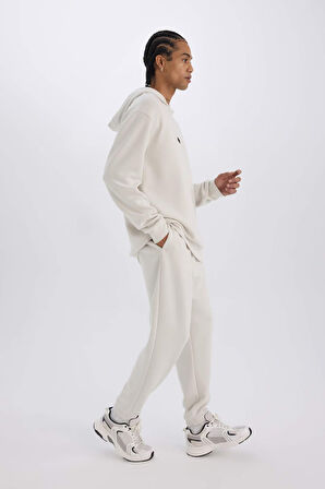 DeFactoFit Standart Fit Sporcu Jogger Eşofman Altı Skuba Dalgıç Kumaş Beli Bağcıklı Lastikli Paça D7525AX25SPBG721