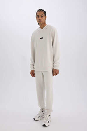 DeFactoFit Standart Fit Sporcu Jogger Eşofman Altı Skuba Dalgıç Kumaş Beli Bağcıklı Lastikli Paça D7525AX25SPBG721