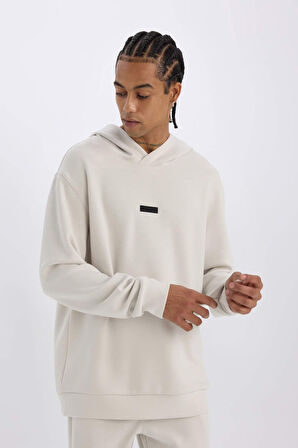 DeFactoFit Standart Fit Kapüşonlu Skuba Dalgıç Kumaş Sporcu Sweatshirt D7364AX25SPBG721