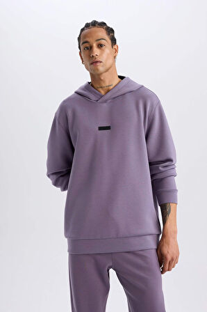DeFactoFit Standart Fit Kapüşonlu Skuba Dalgıç Kumaş Sporcu Sweatshirt D7364AX25SPPR506
