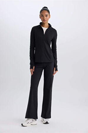 DeFactoFit Slim Fit Dar Kesim Fermuarlı Hırka D1680AX25SPBK81