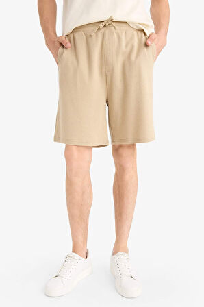 %100 Pamuk Regular Fit Waffle Şort