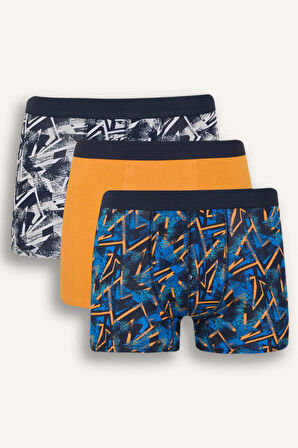 DeFacto Regular Fit Baskılı 3'lü Boxer D9875AX25SPNV135