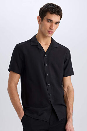 Modern Fit Yazlık Polo Yaka Basic Düz Kısa Kollu Gömlek