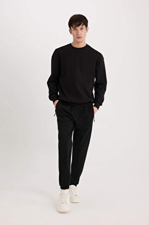 Slim Fit Dar Kesim Fermuar Cepli Pike Eşofman Altı