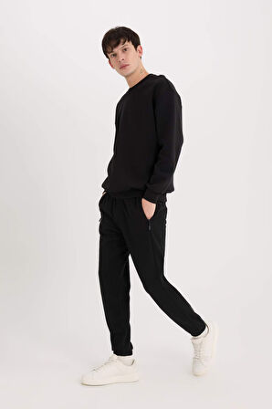 Slim Fit Dar Kesim Fermuar Cepli Pike Eşofman Altı
