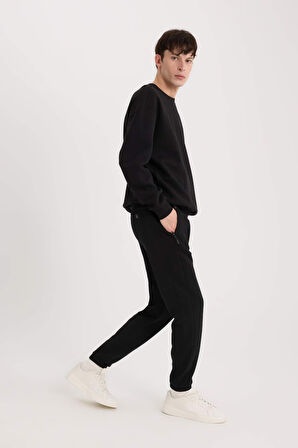 Slim Fit Dar Kesim Fermuar Cepli Pike Eşofman Altı