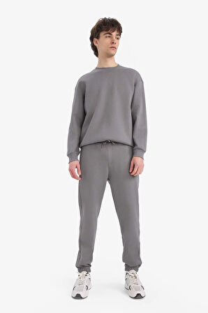 Slim Fit Dar Kesim Fermuar Cepli Pike Eşofman Altı