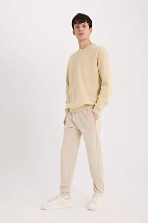 Slim Fit Dar Kesim Fermuar Cepli Pike Eşofman Altı