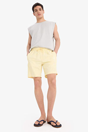 Regular Fit File Astarlı Kısa Boy Deniz Şortu