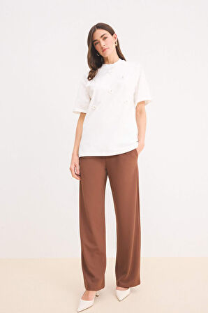 DeFacto Relax Fit Bisiklet Yaka Basic Düz Kısa Kollu Tesettür Tişört Tunik E1948AX25SPER105