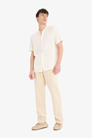 DeFacto Relax Fit Rahat Kesim Dar Paça Keten Karışımlı Yazlık Pantolon C1140AX25SMBG750