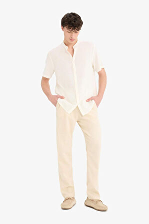 DeFacto Relax Fit Rahat Kesim Dar Paça Keten Karışımlı Yazlık Pantolon C1140AX25SMBG750