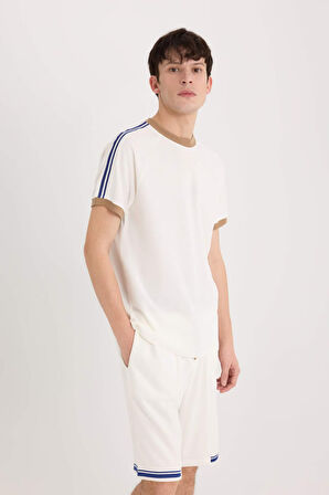 DeFacto %100 Pamuk Regular Fit Bisiklet Yaka Kısa Kollu Pike Tişört C2563AX25SPER105