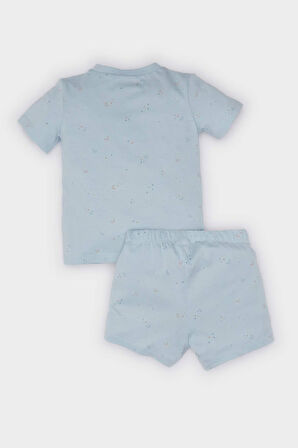 Erkek Bebek Yıldız Desenli Kısa Kollu Penye 2'li Pijama Takımı