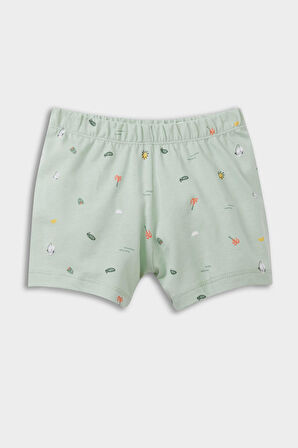 Erkek Bebek Deniz Baskılı Kısa Kollu Penye 2'li Pijama Takımı