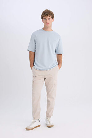 DeFacto Boxy Fit Bisiklet Yaka Kısa Kollu Tişört D7353AX25SPBE771