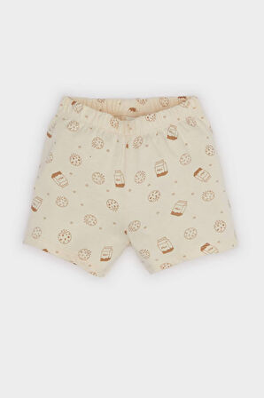 DeFacto Erkek Bebek Pijama Takımı Desenli Kısa Kollu Penye Üst Beli Lastikli Şort E1187A525HSER142