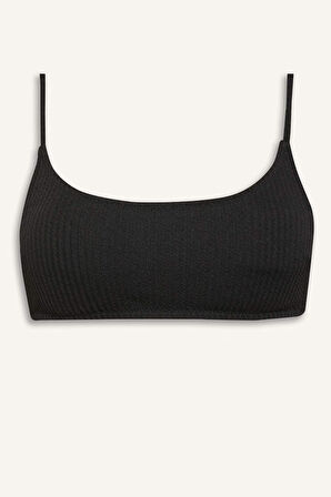 DeFacto Regular Fit Bürümcük Siyah Bikini Üstü-Fall in Love B7207AX25SMBK81