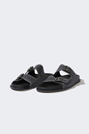 DeFacto Erkek Düz Taban Çift Bantlı Suni Deri Terlik E6251AX25HSGR422