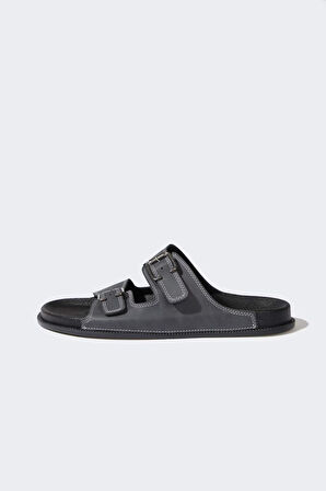 DeFacto Erkek Düz Taban Çift Bantlı Suni Deri Terlik E6251AX25HSGR422